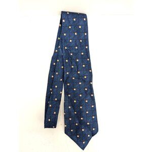 Geoffrey Beene Men Silk Necktie Blue with White Check RN 43170 Standard 58 Inch